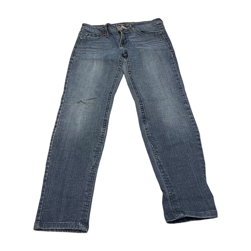 Refuge Jeans Girls 9 Blue Denim Cotton Stretch Mid-Rise Straight Leg Zip Fly